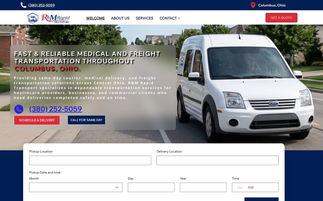R&M Rapid Transport website
